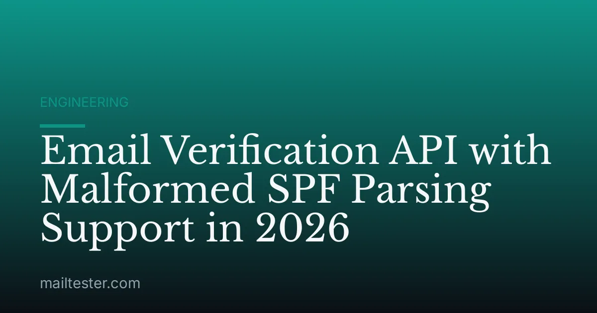 Email Verification API with Malformed SPF Parsing Support in 2026
