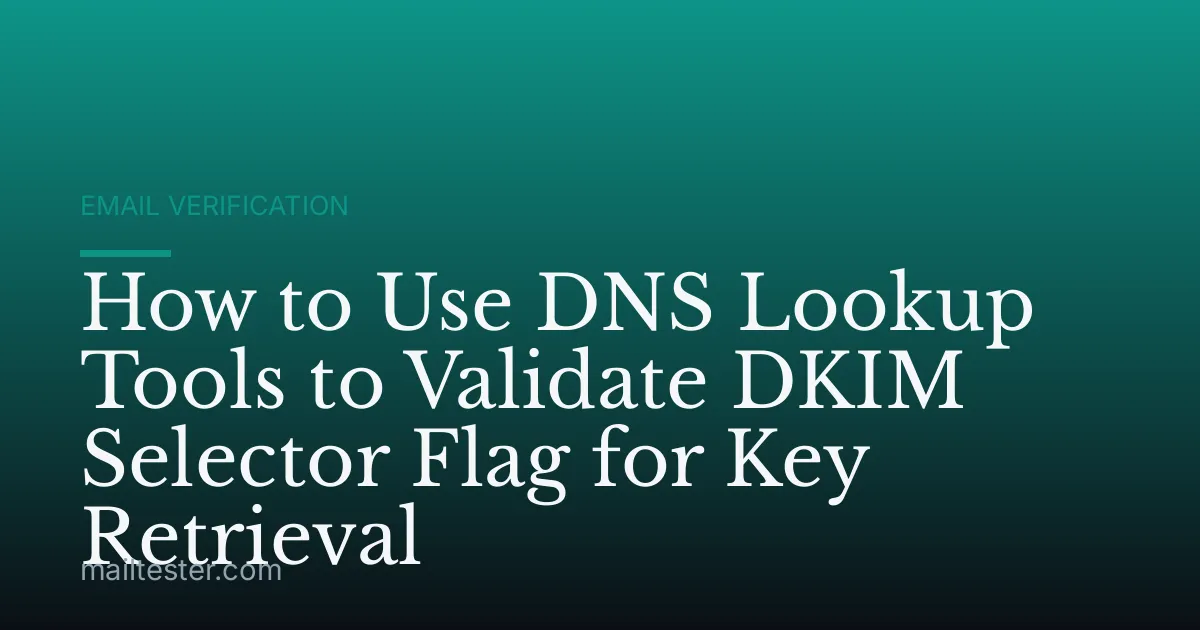 How to Use DNS Lookup Tools to Validate DKIM Selector Flag for Key Retrieval