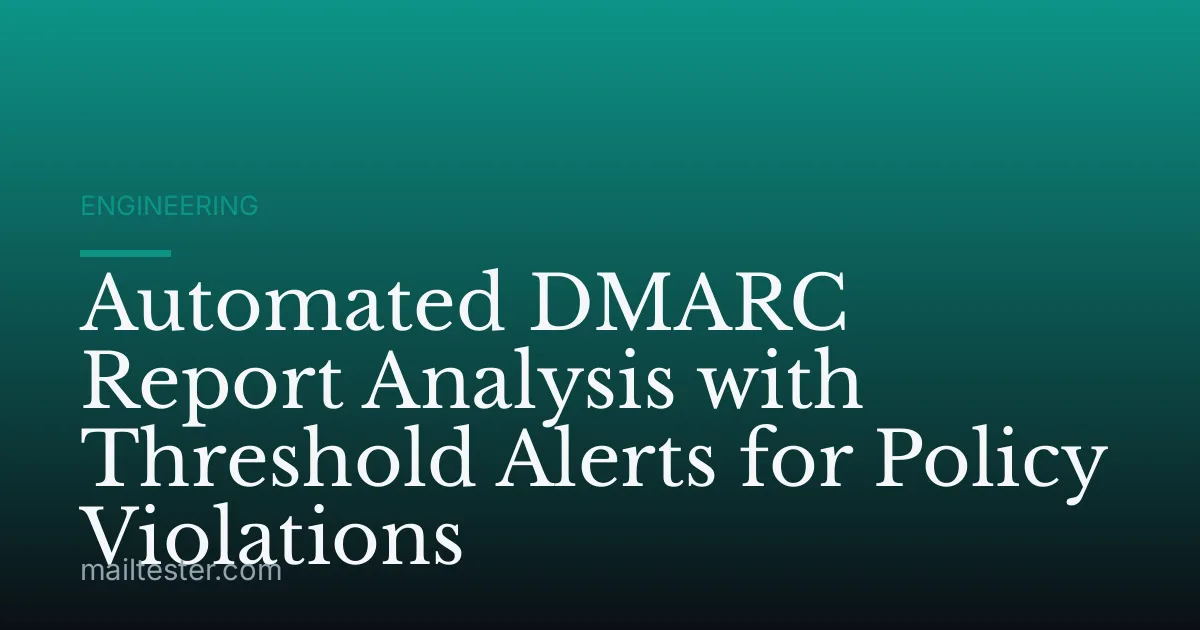 Automated DMARC Report Analysis with Threshold Alerts for Policy Violations