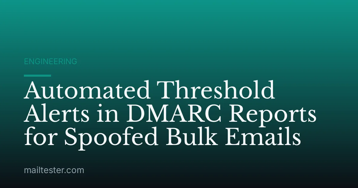 Automated Threshold Alerts in DMARC Reports for Spoofed Bulk Emails