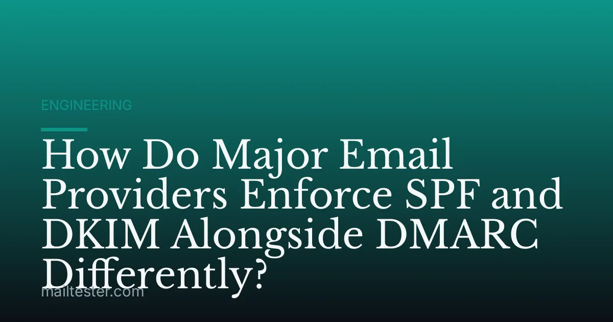How Do Major Email Providers Enforce SPF and DKIM Alongside DMARC Differently?