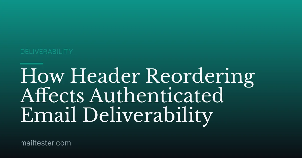 How Header Reordering Affects Authenticated Email Deliverability