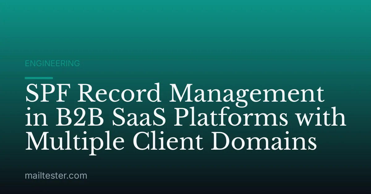 SPF Record Management in B2B SaaS Platforms with Multiple Client Domains