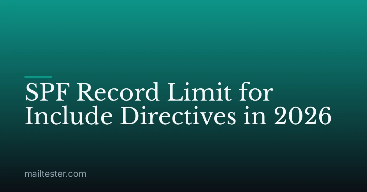 SPF Record Limit for Include Directives in 2026