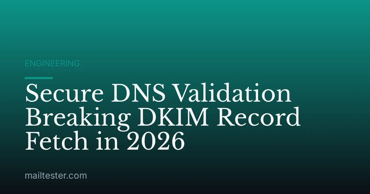 Secure DNS Validation Breaking DKIM Record Fetch in 2026