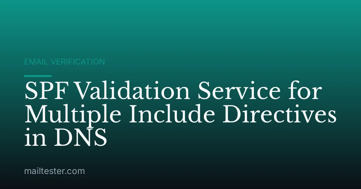 SPF Validation Service for Multiple Include Directives in DNS