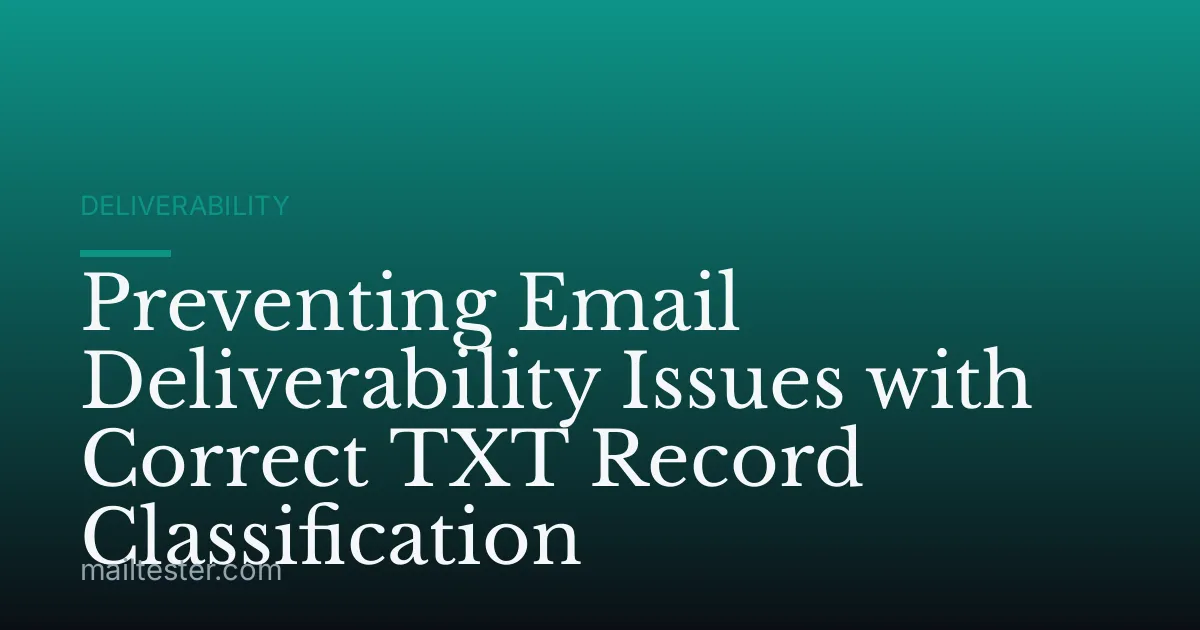 Preventing Email Deliverability Issues with Correct TXT Record Classification