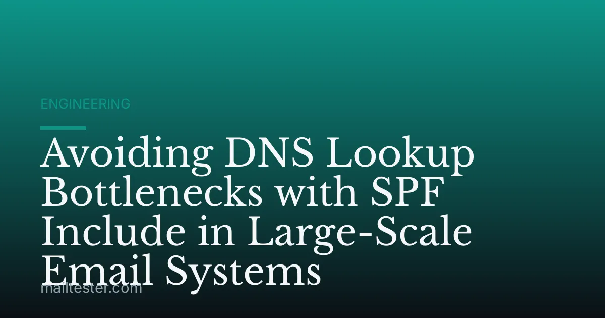 Avoiding DNS Lookup Bottlenecks with SPF Include in Large-Scale Email Systems