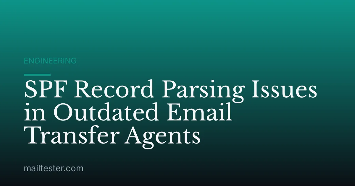 SPF Record Parsing Issues in Outdated Email Transfer Agents