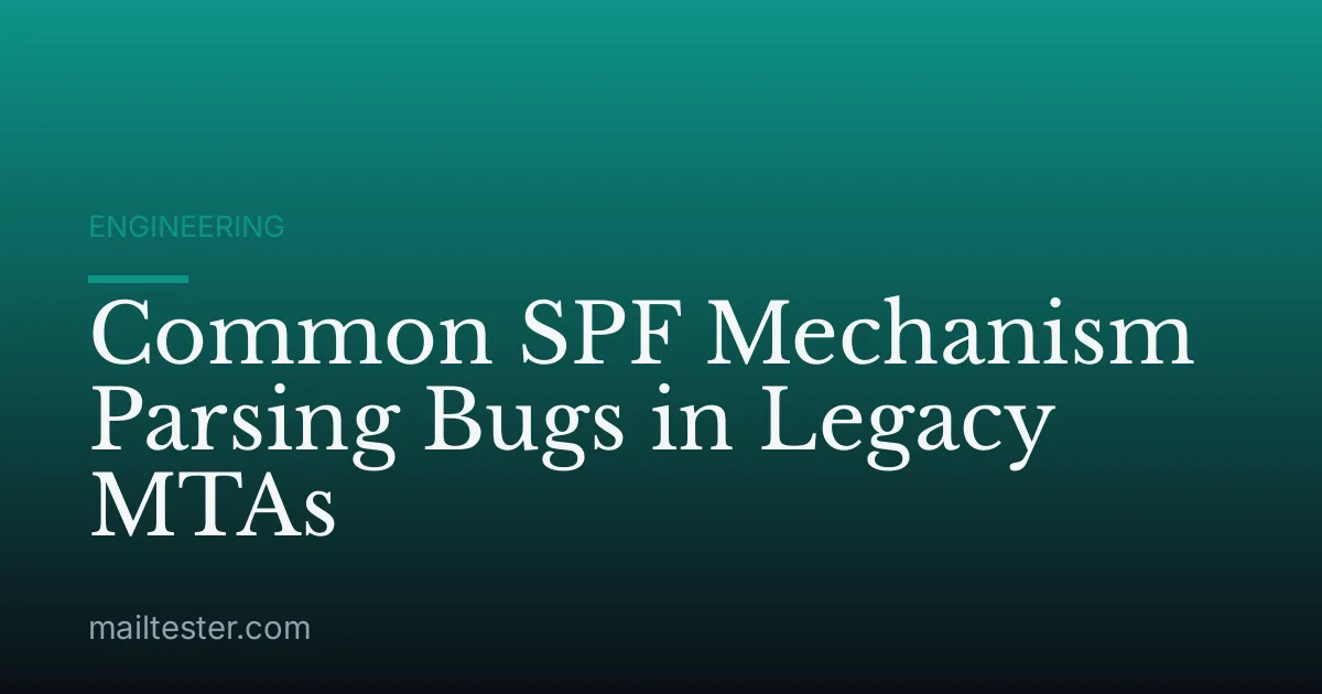 Common SPF Mechanism Parsing Bugs in Legacy MTAs