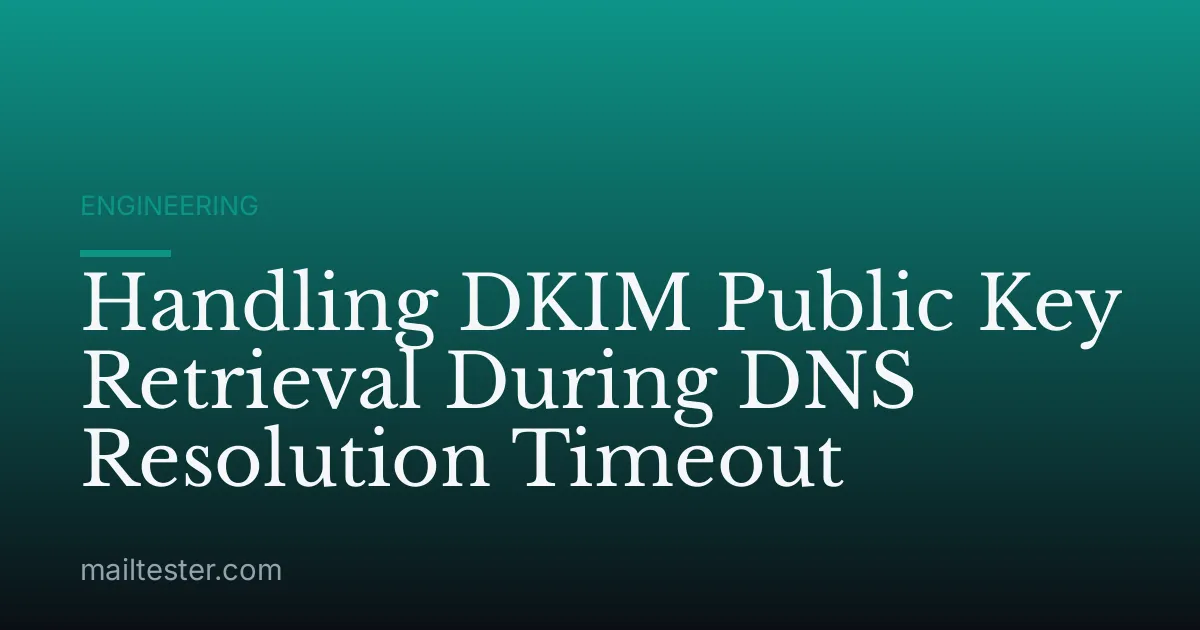 Handling DKIM Public Key Retrieval During DNS Resolution Timeout