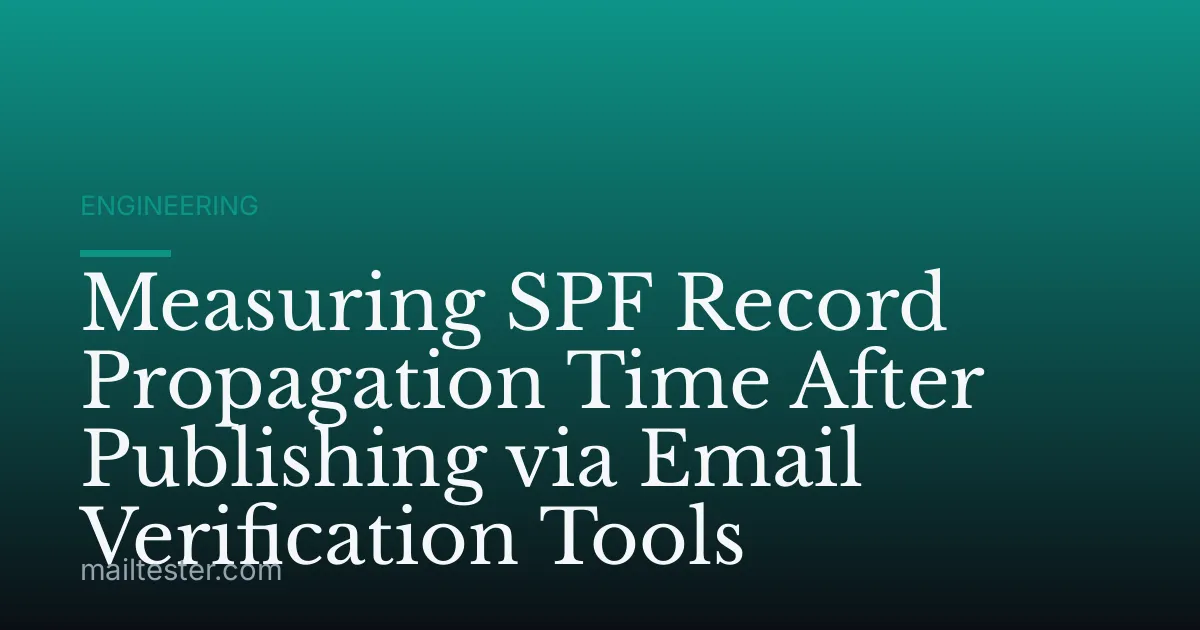 Measuring SPF Record Propagation Time After Publishing via Email Verification Tools