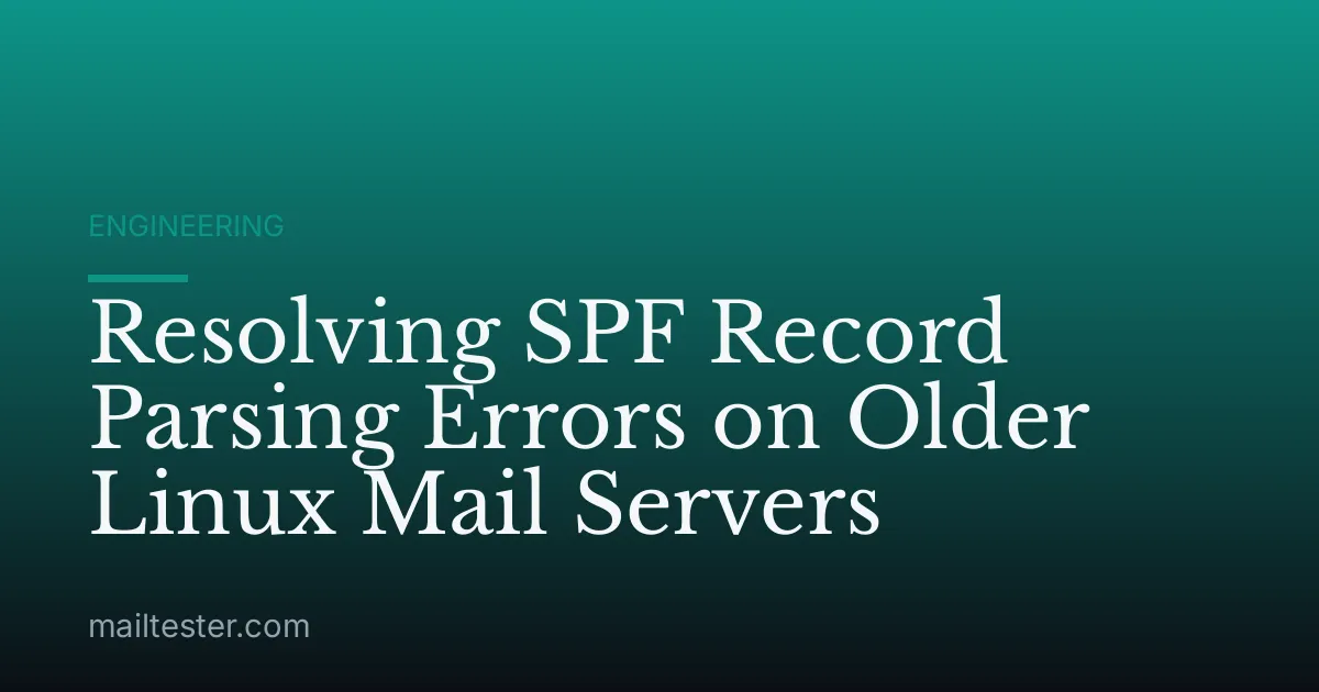 Resolving SPF Record Parsing Errors on Older Linux Mail Servers