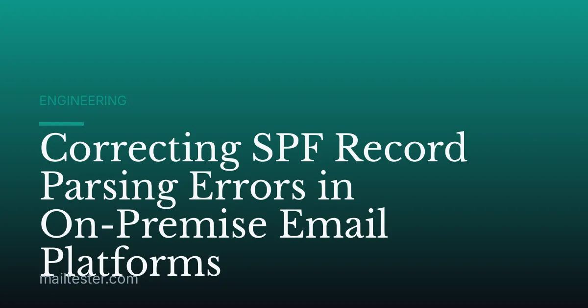 Correcting SPF Record Parsing Errors in On-Premise Email Platforms