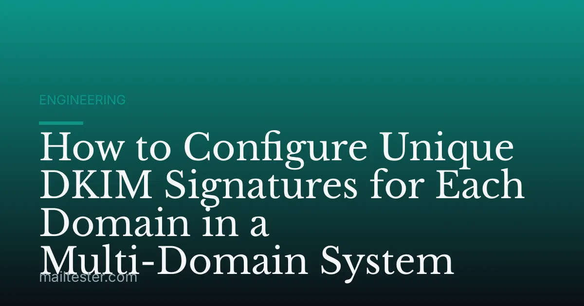 How to Configure Unique DKIM Signatures for Each Domain in a Multi-Domain System