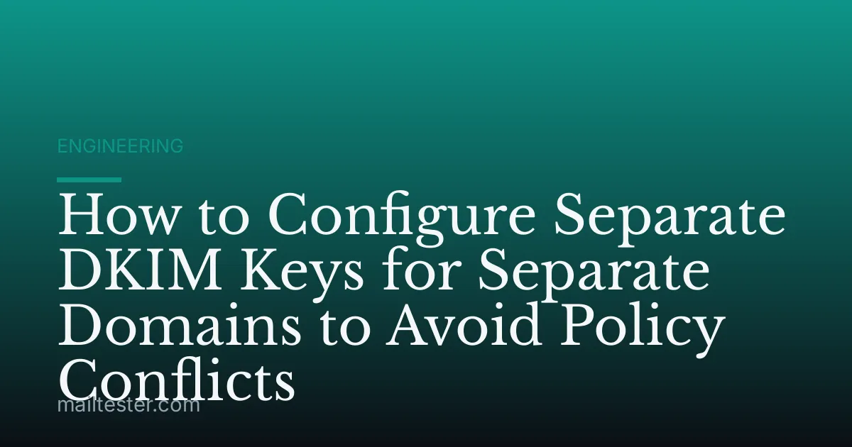 How to Configure Separate DKIM Keys for Separate Domains to Avoid Policy Conflicts