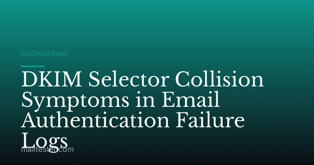 DKIM Selector Collision Symptoms in Email Authentication Failure Logs