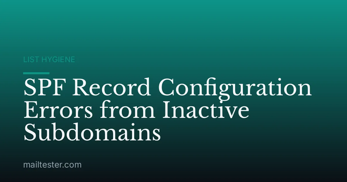 SPF Record Configuration Errors from Inactive Subdomains