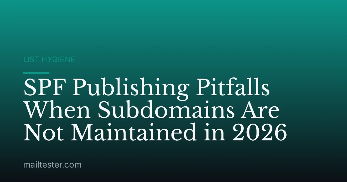 SPF Publishing Pitfalls When Subdomains Are Not Maintained in 2026