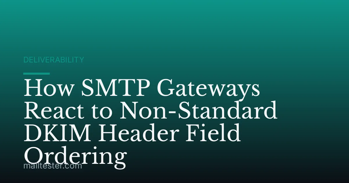 How SMTP Gateways React to Non-Standard DKIM Header Field Ordering