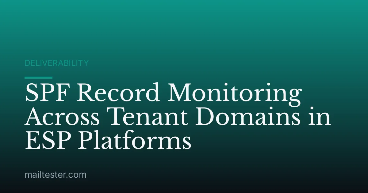 SPF Record Monitoring Across Tenant Domains in ESP Platforms