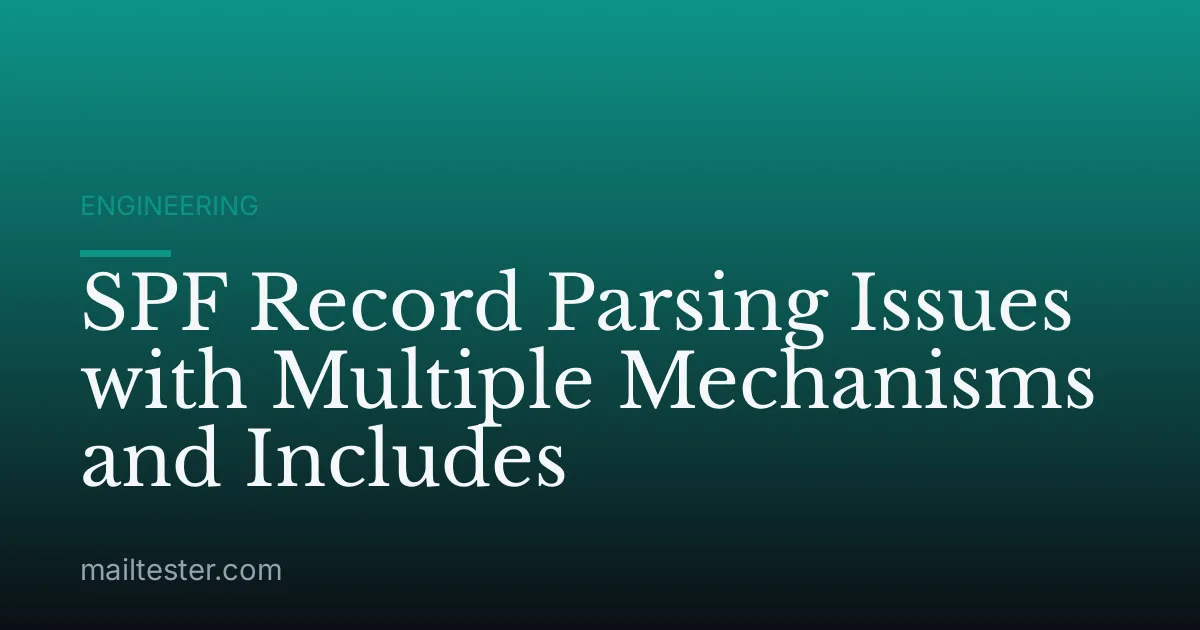 SPF Record Parsing Issues with Multiple Mechanisms and Includes