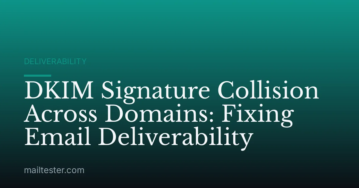 DKIM Signature Collision Across Domains: Fixing Email Deliverability