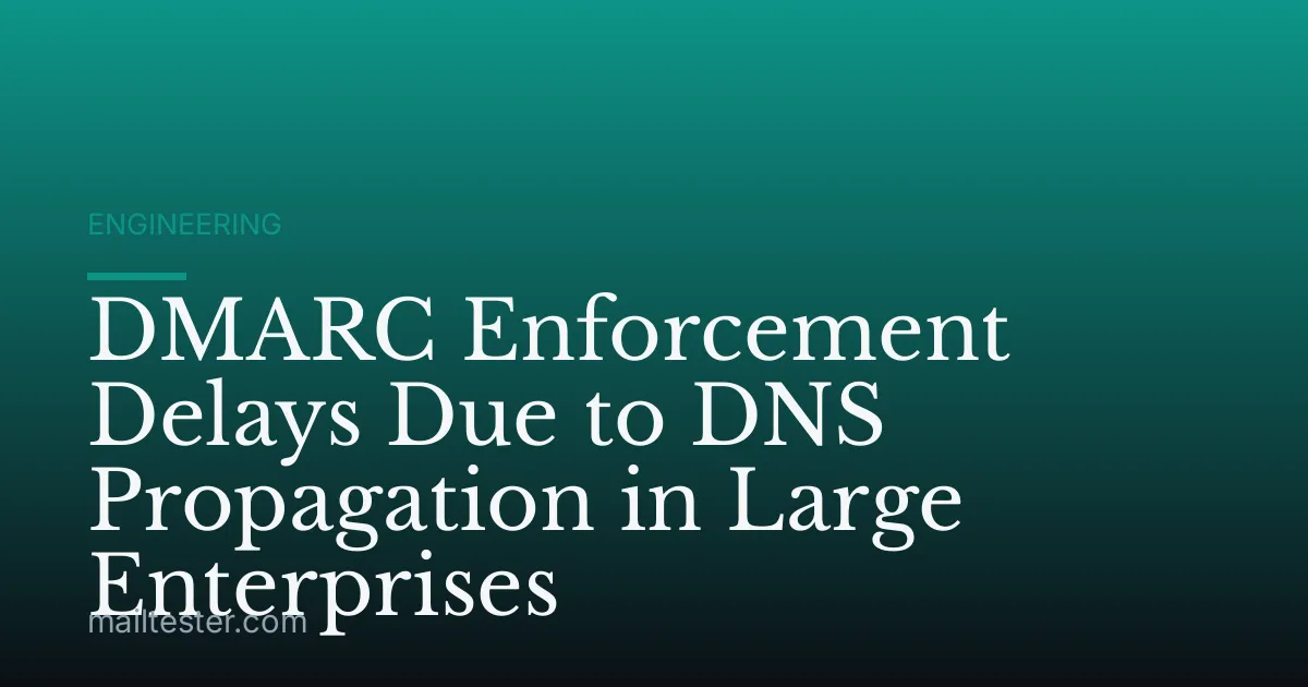 DMARC Enforcement Delays Due to DNS Propagation in Large Enterprises