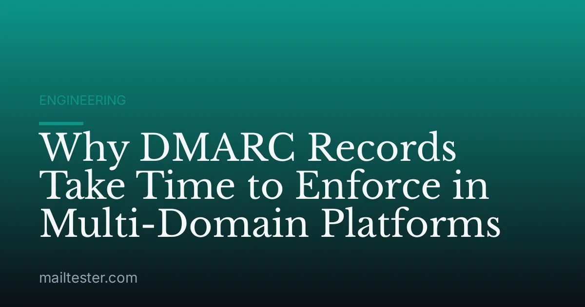 Why DMARC Records Take Time to Enforce in Multi-Domain Platforms