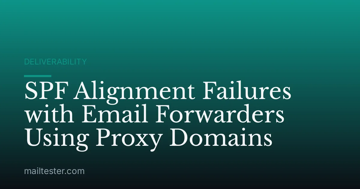 SPF Alignment Failures with Email Forwarders Using Proxy Domains