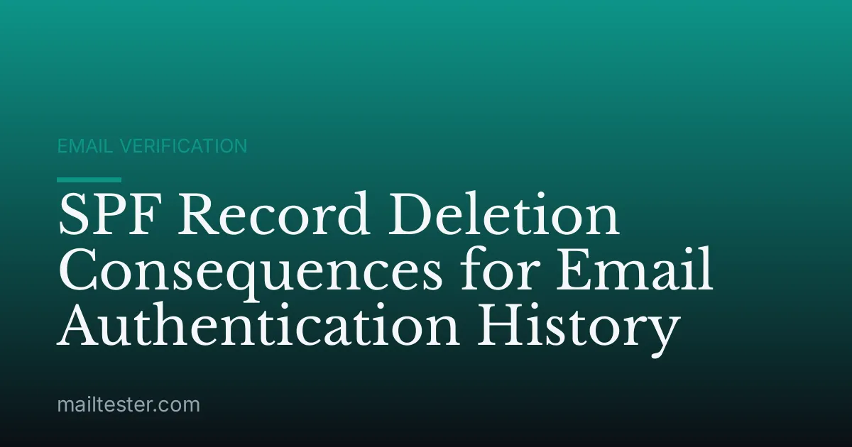 SPF Record Deletion Consequences for Email Authentication History