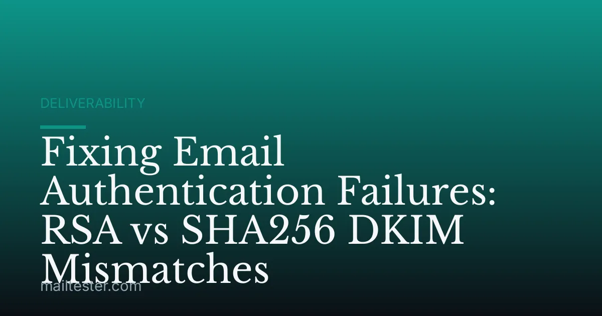 Fixing Email Authentication Failures: RSA vs SHA256 DKIM Mismatches