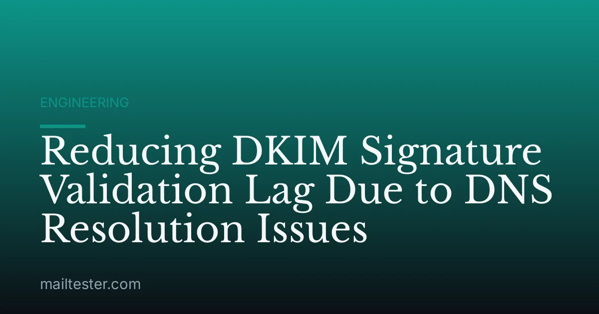 Reducing DKIM Signature Validation Lag Due to DNS Resolution Issues