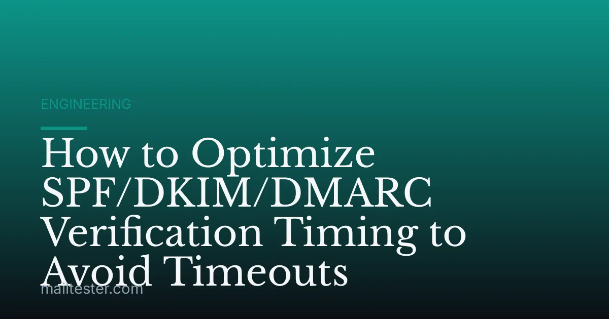 How to Optimize SPF/DKIM/DMARC Verification Timing to Avoid Timeouts