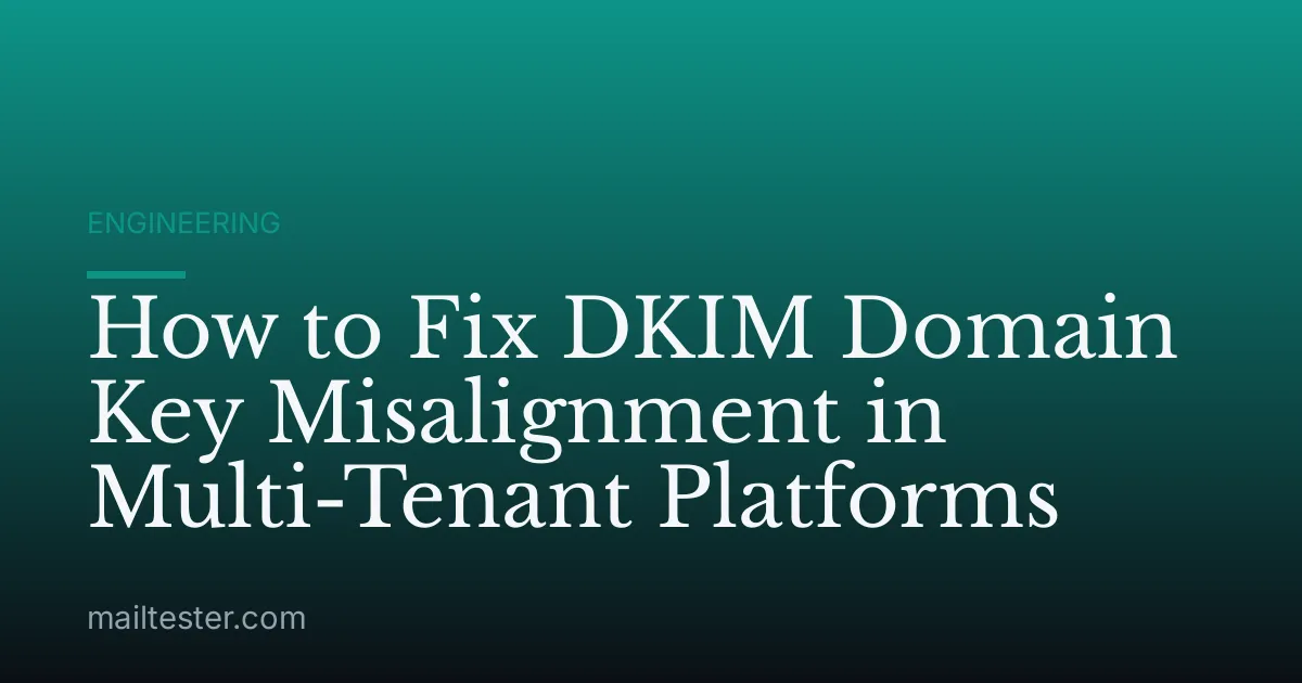 How to Fix DKIM Domain Key Misalignment in Multi-Tenant Platforms