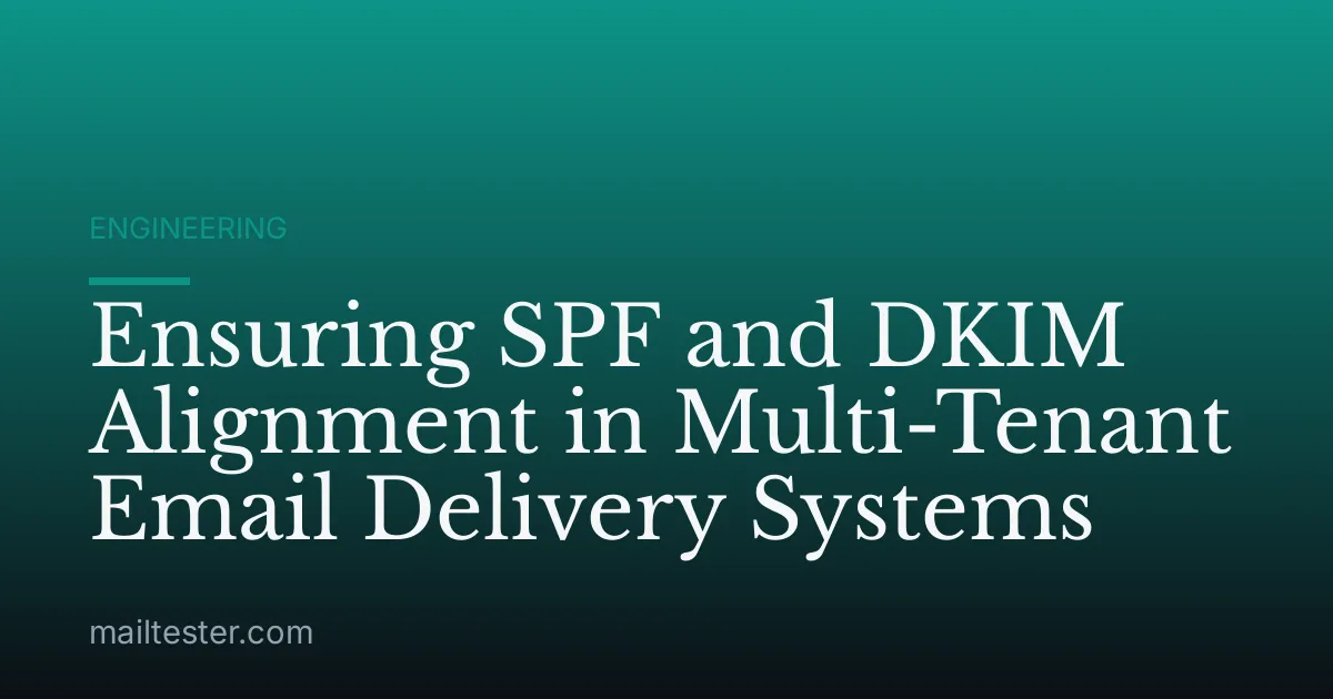 Ensuring SPF and DKIM Alignment in Multi-Tenant Email Delivery Systems