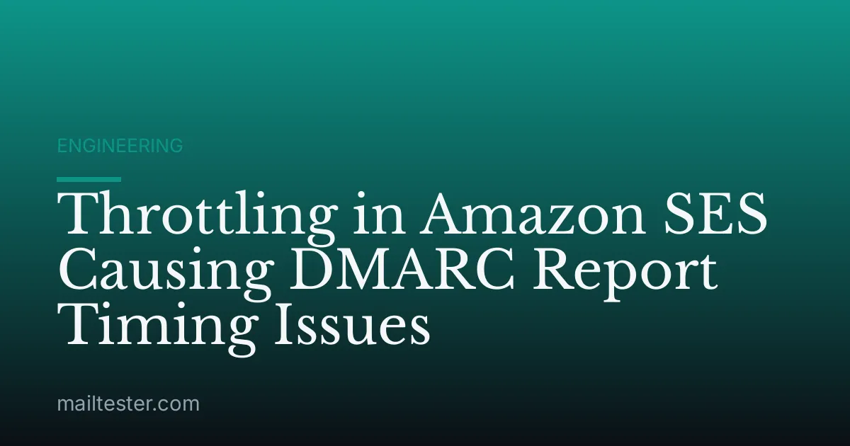 Throttling in Amazon SES Causing DMARC Report Timing Issues