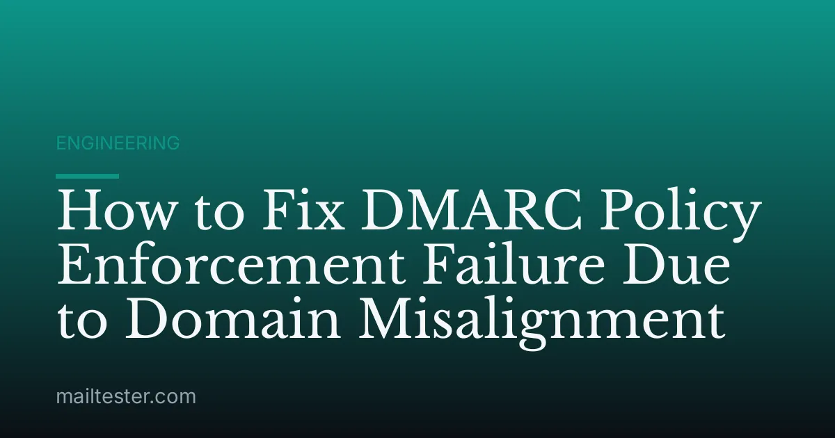 How to Fix DMARC Policy Enforcement Failure Due to Domain Misalignment