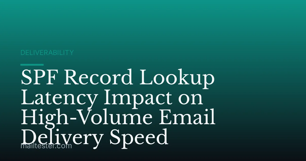 SPF Record Lookup Latency Impact on High-Volume Email Delivery Speed