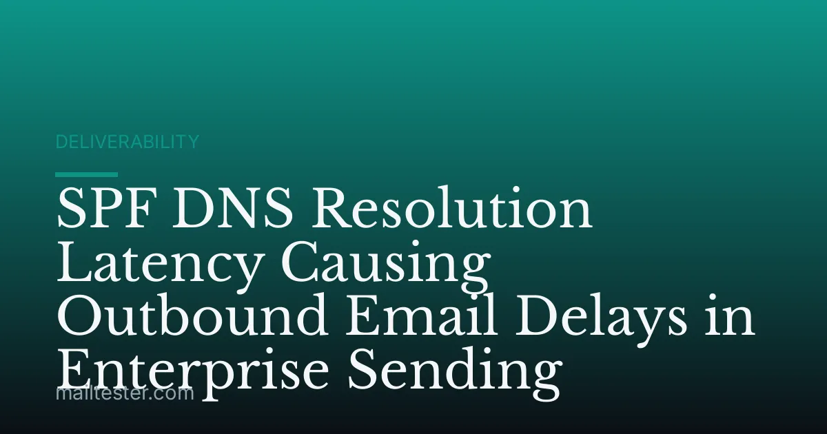 SPF DNS Resolution Latency Causing Outbound Email Delays in Enterprise Sending