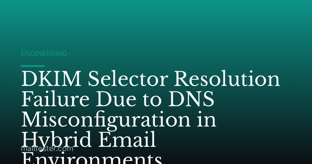 DKIM Selector Resolution Failure Due to DNS Misconfiguration in Hybrid Email Environments