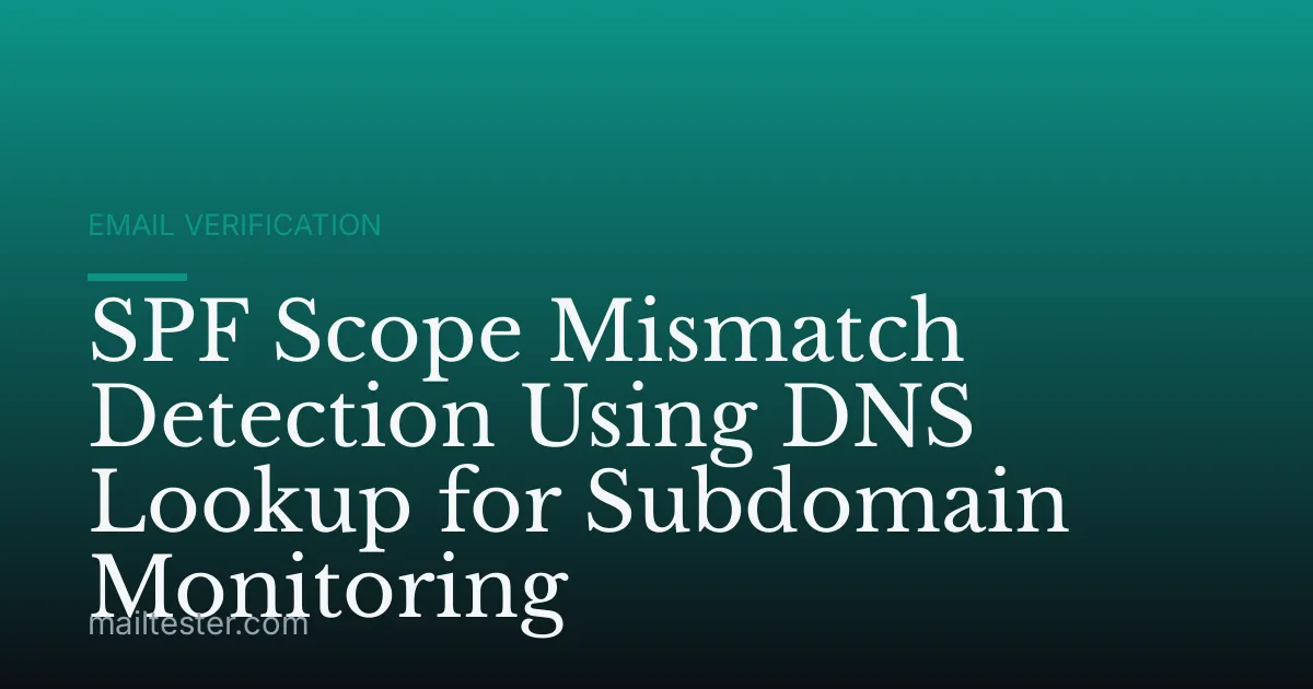 SPF Scope Mismatch Detection Using DNS Lookup for Subdomain Monitoring