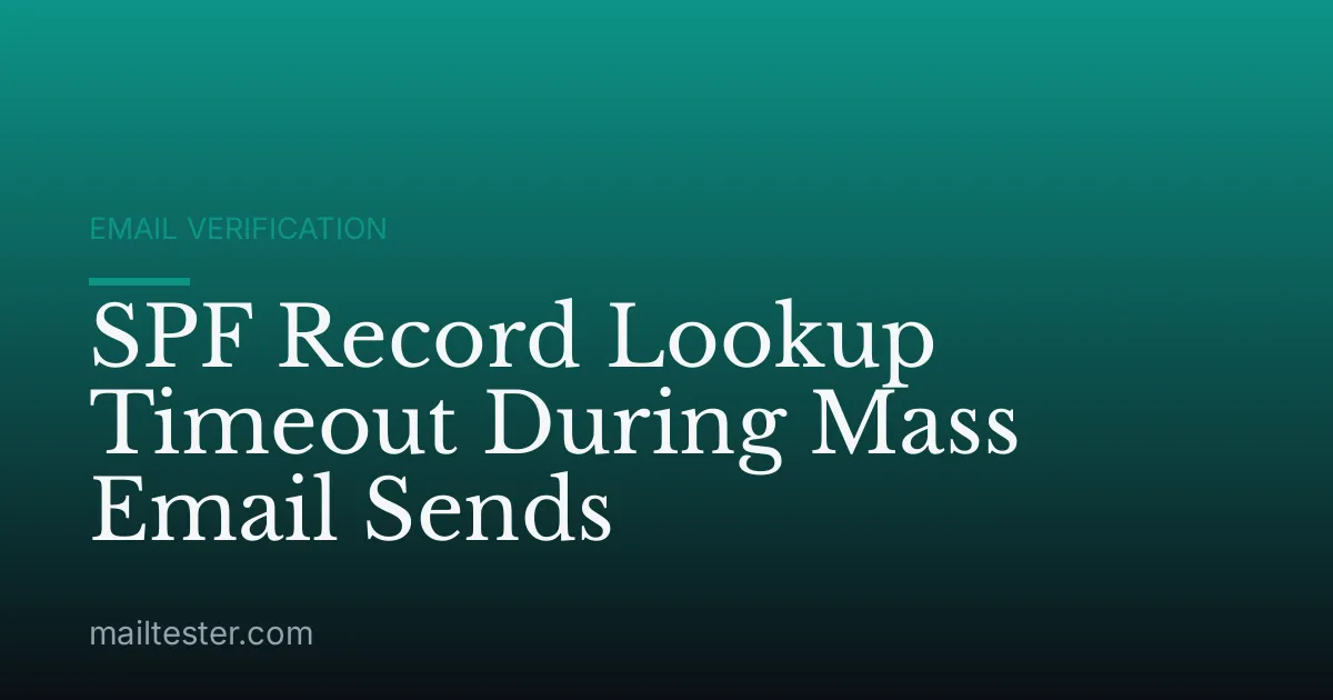 SPF Record Lookup Timeout During Mass Email Sends