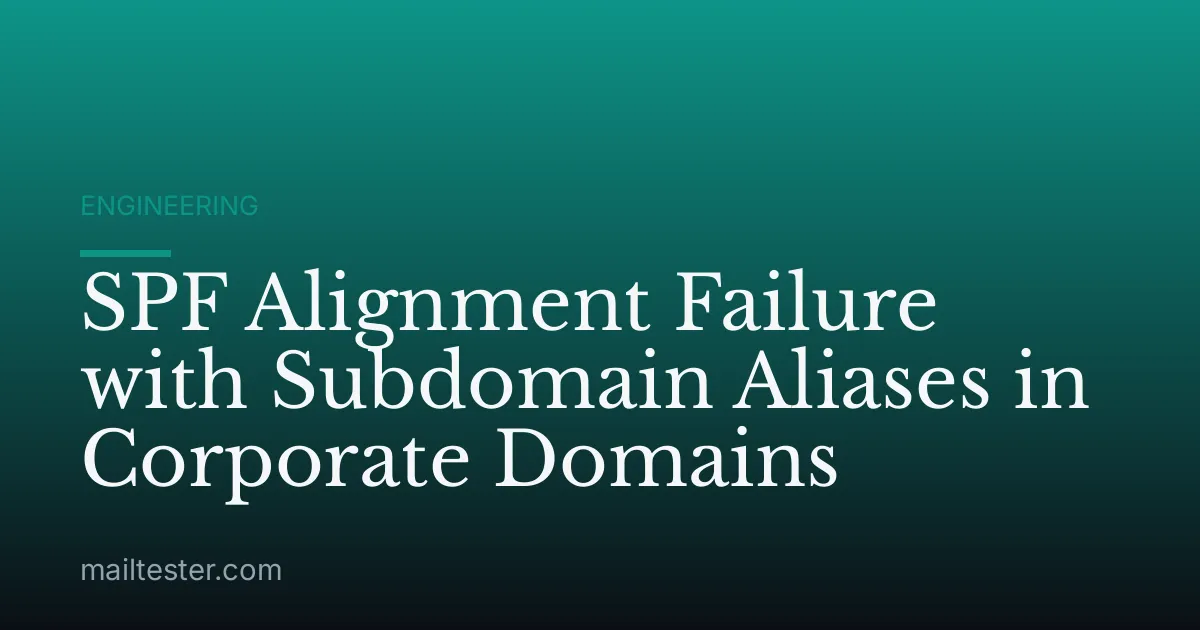 SPF Alignment Failure with Subdomain Aliases in Corporate Domains