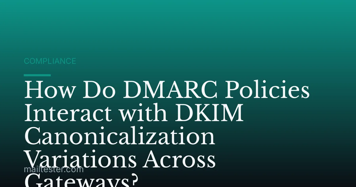 How Do DMARC Policies Interact with DKIM Canonicalization Variations Across Gateways?