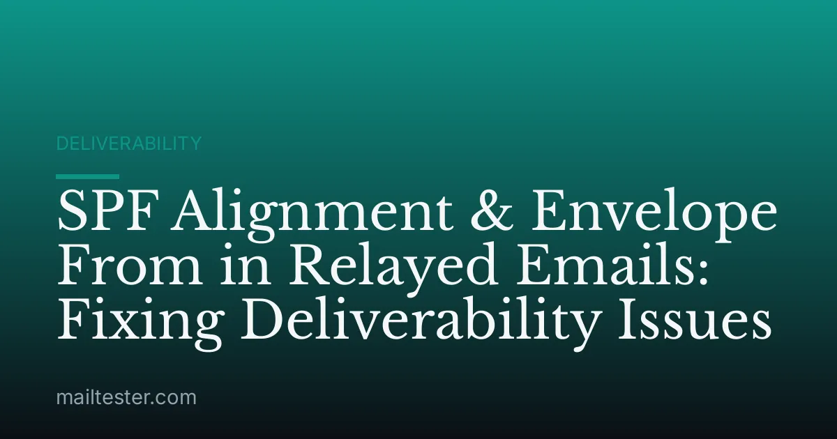 SPF Alignment & Envelope From in Relayed Emails: Fixing Deliverability Issues