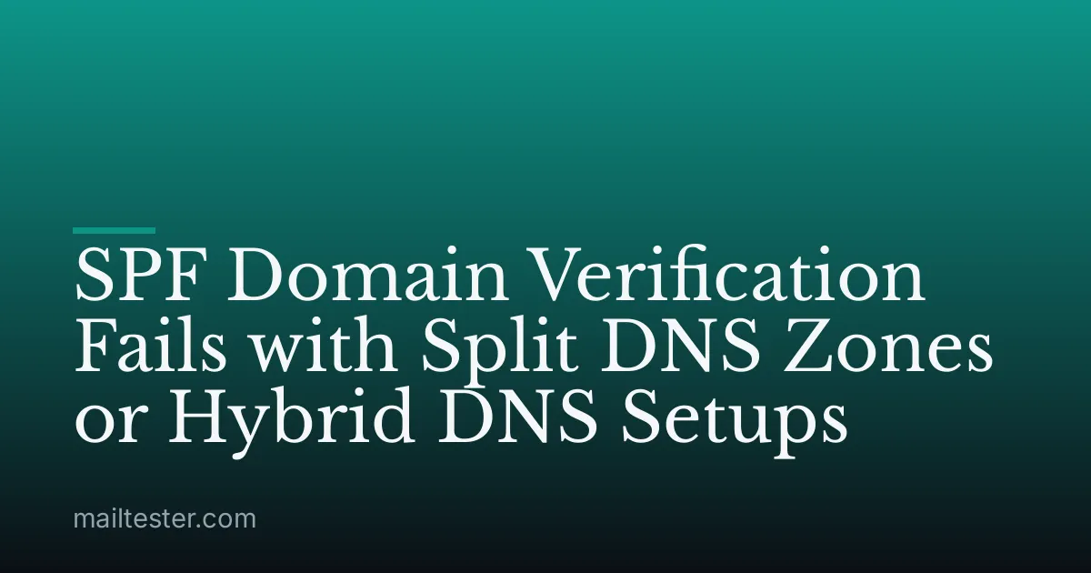SPF Domain Verification Fails with Split DNS Zones or Hybrid DNS Setups