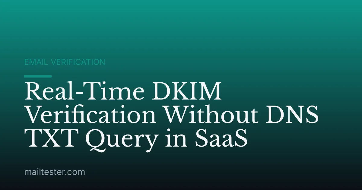 Real-Time DKIM Verification Without DNS TXT Query in SaaS