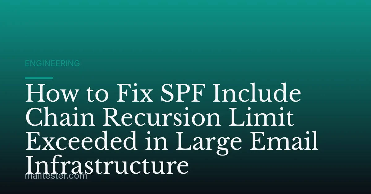 How to Fix SPF Include Chain Recursion Limit Exceeded in Large Email Infrastructure