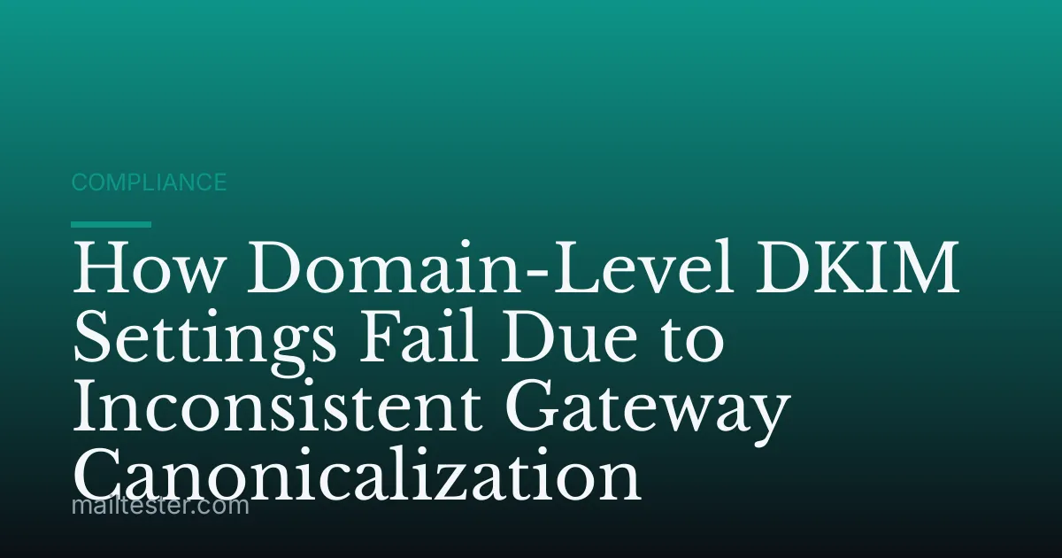 How Domain-Level DKIM Settings Fail Due to Inconsistent Gateway Canonicalization